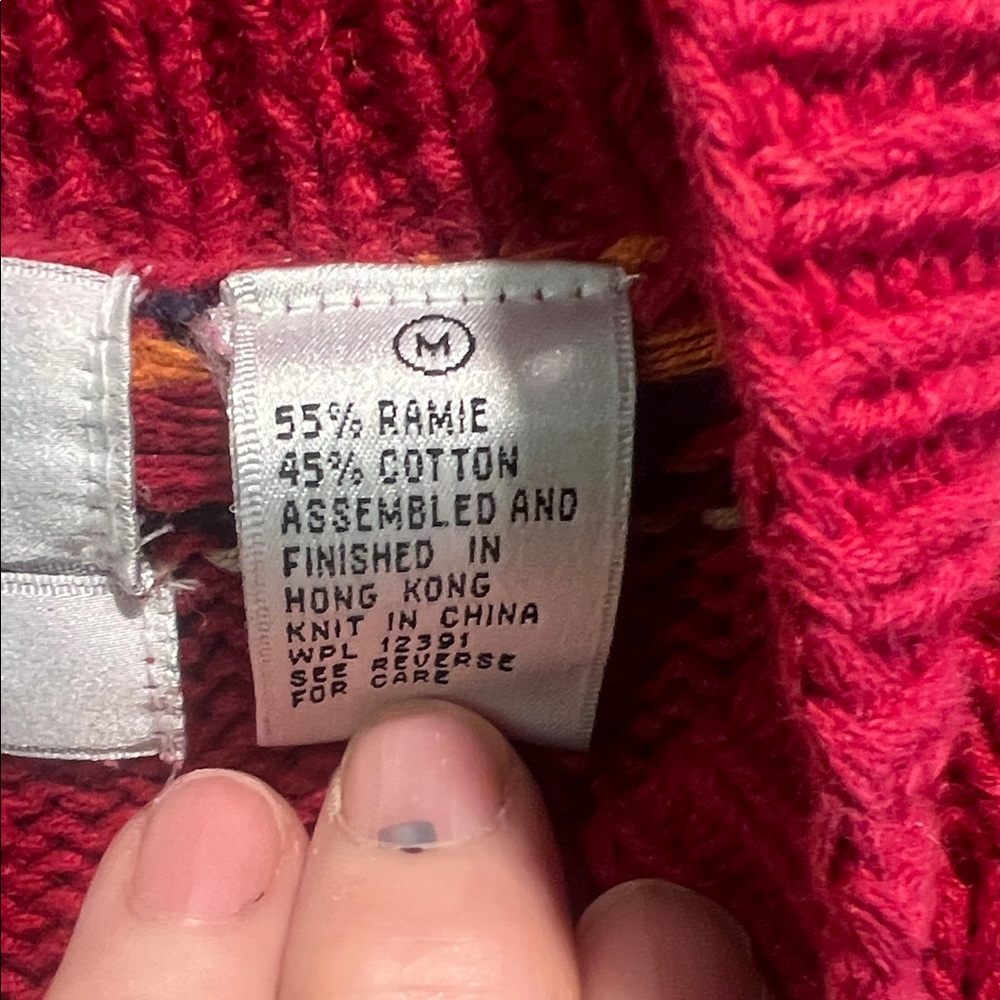 Vintage Red Knit Sweater Northern Isles SZ Med - Picture 7 of 7